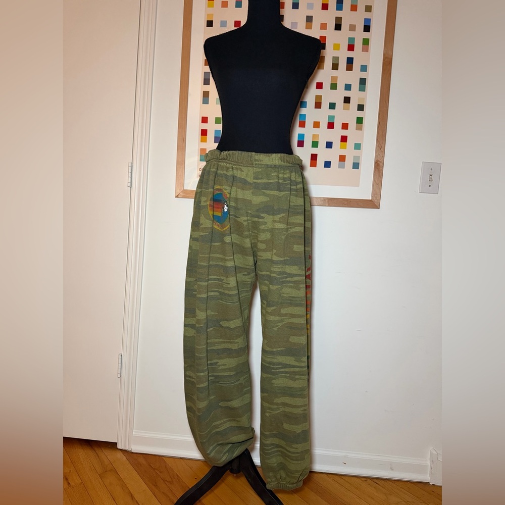 Aviator Nation Green Camo Logo Sweatpants